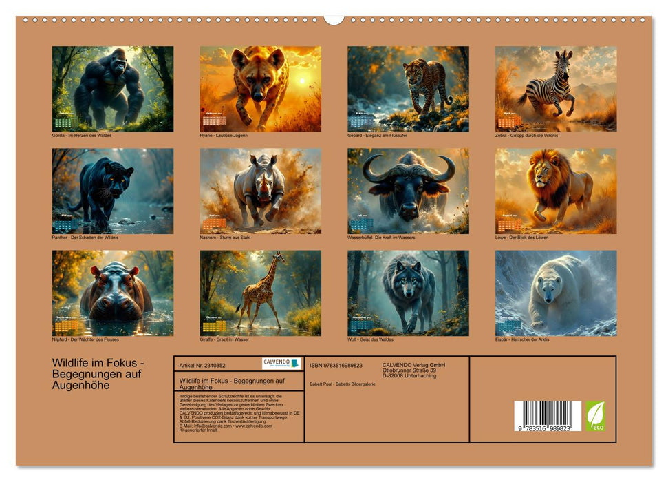 Wildlife im Fokus - Begegnungen auf Augenhöhe (CALVENDO Premium Wandkalender 2027)