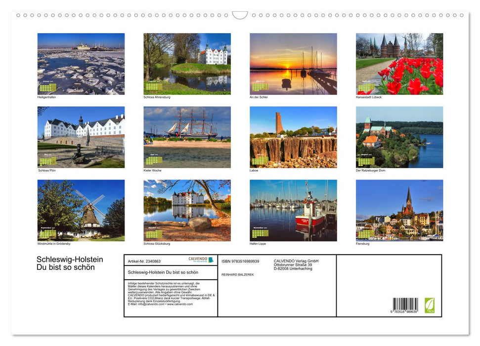 Schleswig-Holstein Du bist so schön (CALVENDO Wandkalender 2027)