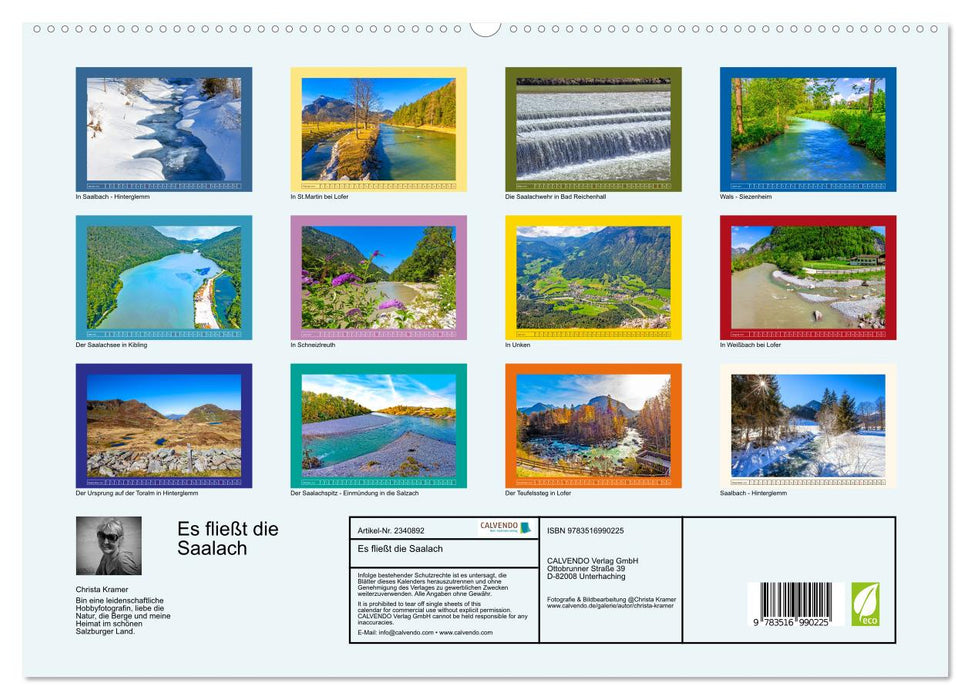 Es fließt die Saalach (CALVENDO Premium Wandkalender 2027)