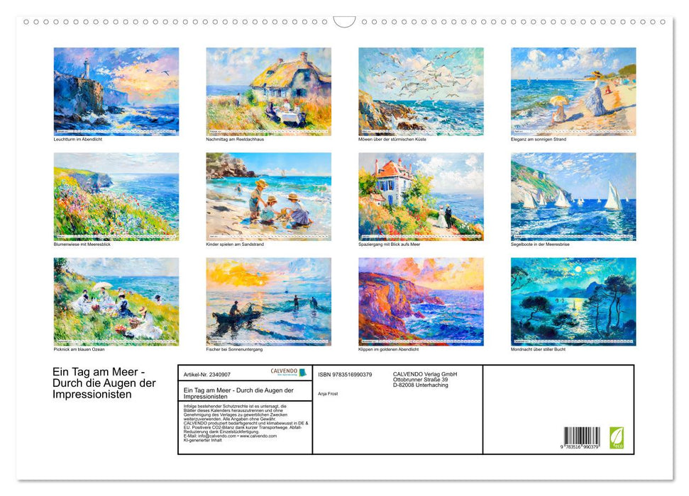 Ein Tag am Meer - Durch die Augen der Impressionisten (CALVENDO Wandkalender 2027)