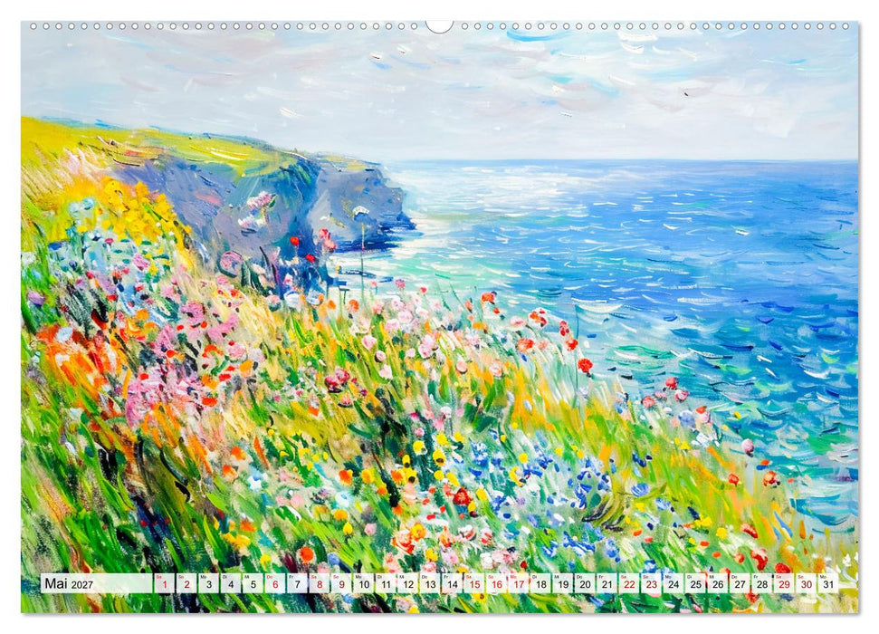 Ein Tag am Meer - Durch die Augen der Impressionisten (CALVENDO Wandkalender 2027)