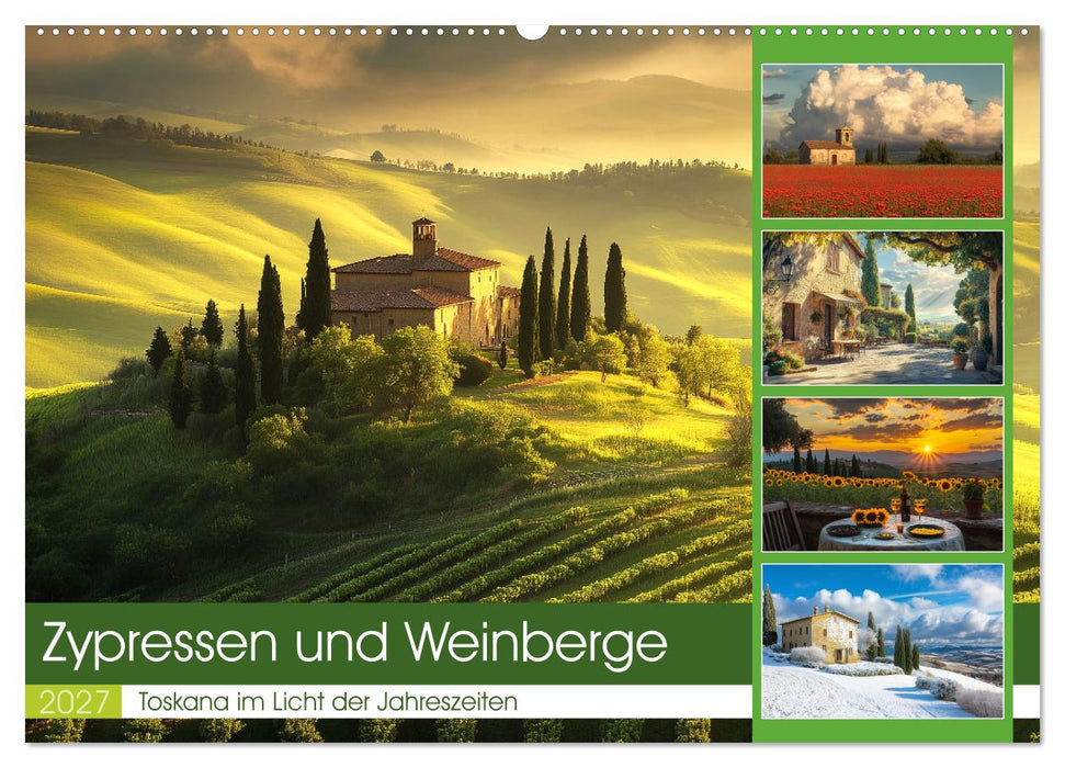 Zypressen und Weinberge (CALVENDO Wandkalender 2027)