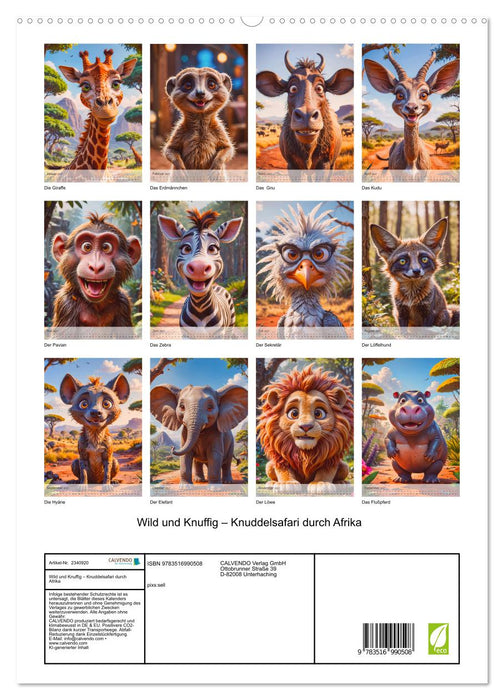Wild und Knuffig – Knuddelsafari durch Afrika (CALVENDO Premium Wandkalender 2027)
