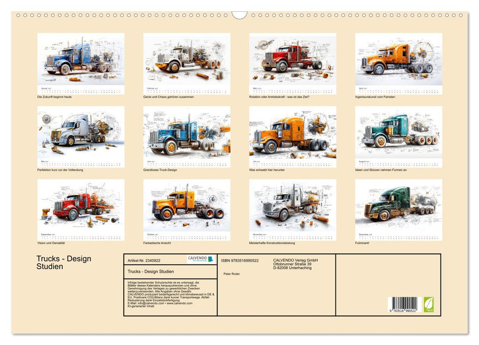 Trucks - Design Studien (CALVENDO Wandkalender 2027)