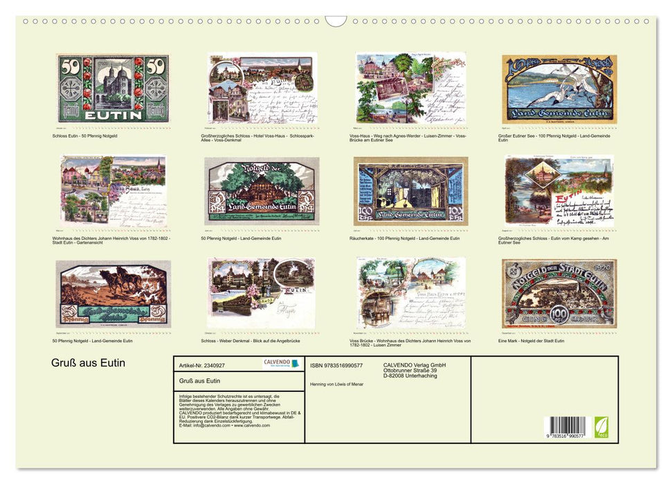 Gruß aus Eutin (CALVENDO Wandkalender 2027)
