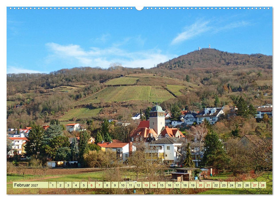 Weinregion Bergstraße Burgen, Wein und Mandelblüte (CALVENDO Premium Wandkalender 2027)