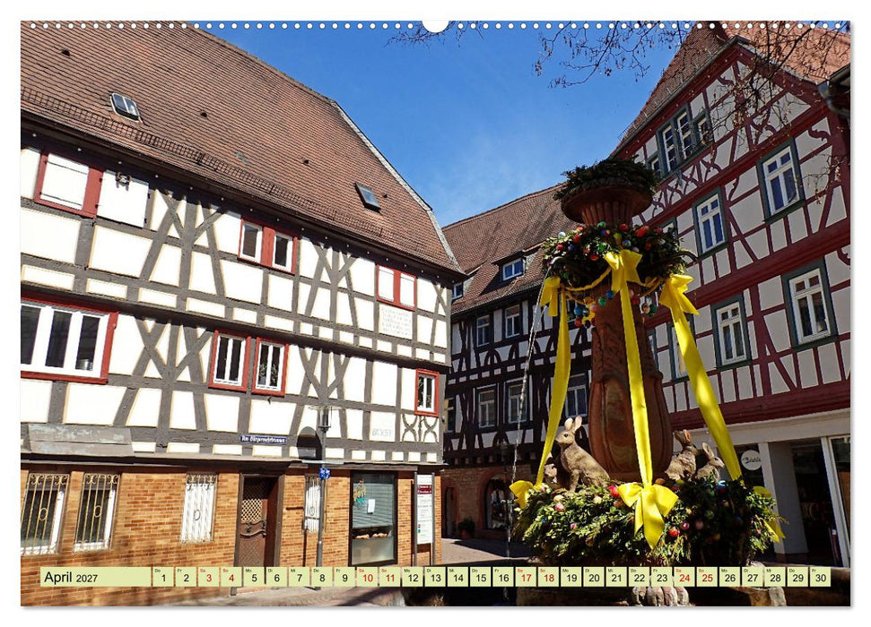 Weinregion Bergstraße Burgen, Wein und Mandelblüte (CALVENDO Premium Wandkalender 2027)