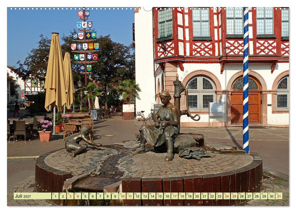 Weinregion Bergstraße Burgen, Wein und Mandelblüte (CALVENDO Premium Wandkalender 2027)