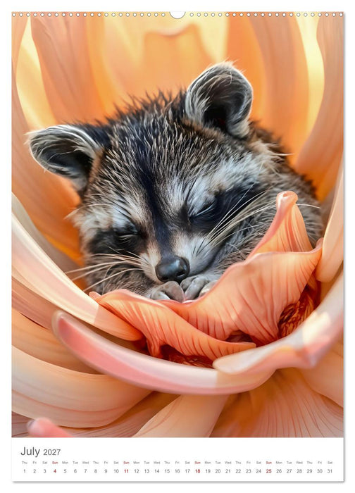 Forest babies asleep in flowers (CALVENDO Premium-Calendar 2027)