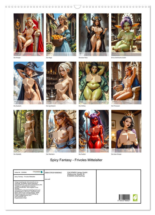 Spicy Fantasy - Frivoles Mittelalter (CALVENDO Wandkalender 2027)