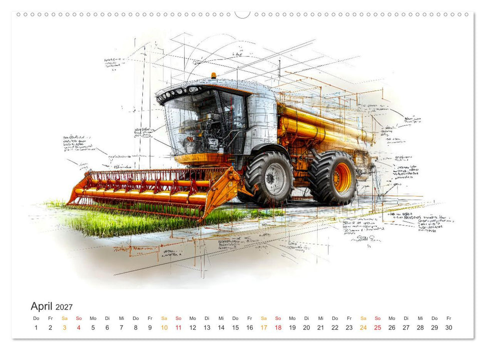 Mähdrescher - Design Studien (CALVENDO Wandkalender 2027)