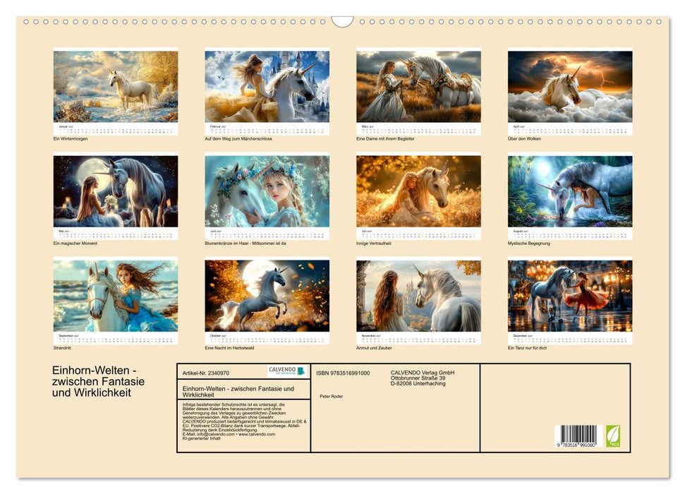 Einhorn-Welten - zwischen Fantasie und Wirklichkeit (CALVENDO Wandkalender 2027)