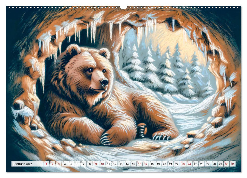 Ein Jahr mit den Bären - Ein majestätisches Leben in der Wildnis (CALVENDO Wandkalender 2027)