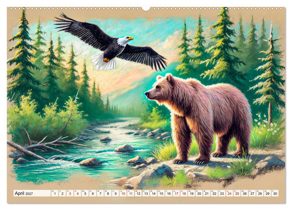 Ein Jahr mit den Bären - Ein majestätisches Leben in der Wildnis (CALVENDO Wandkalender 2027)