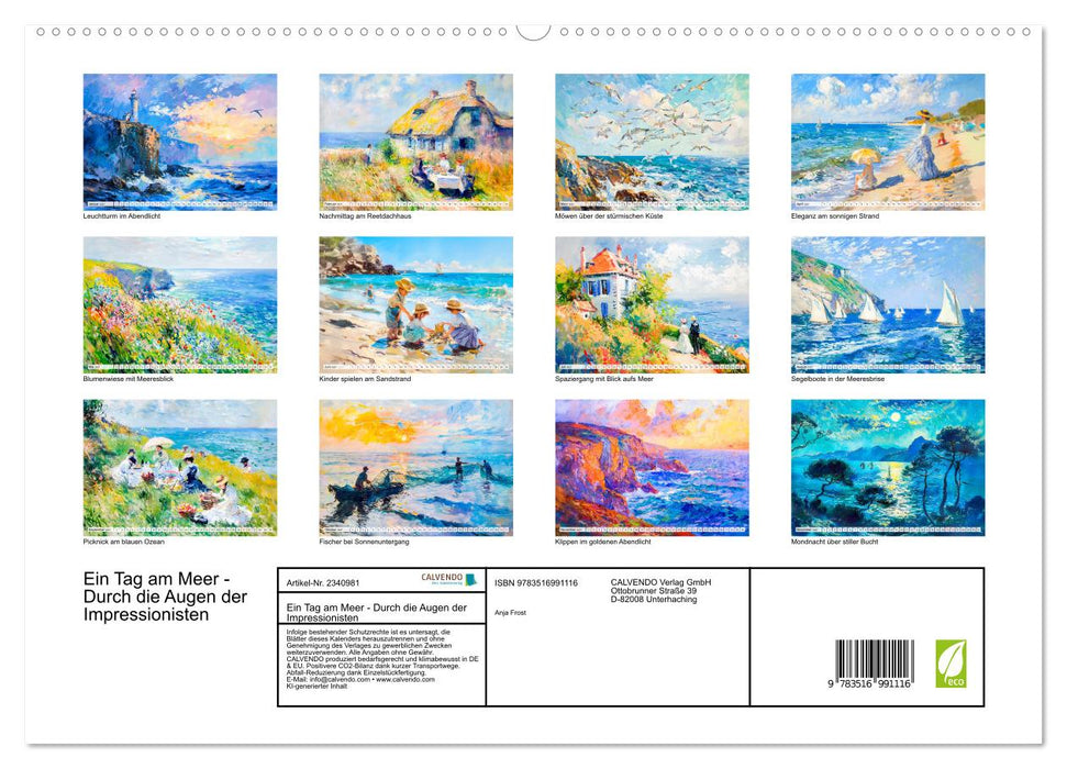 Ein Tag am Meer - Durch die Augen der Impressionisten (CALVENDO Premium Wandkalender 2027)
