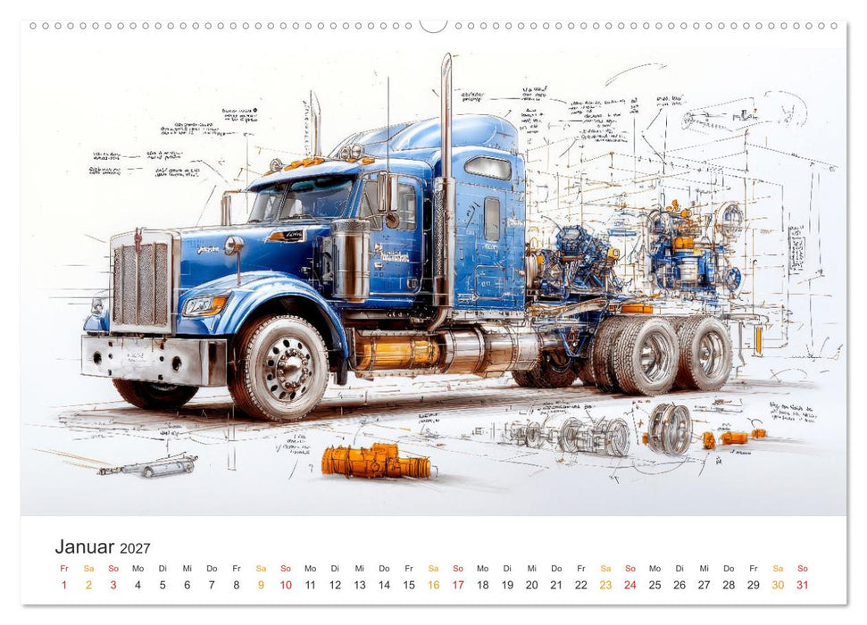 Trucks - Design Studien (CALVENDO Premium Wandkalender 2027)