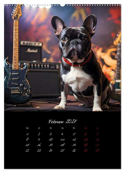 Gitarren und Hunde mit Herz (CALVENDO Wandkalender 2027)