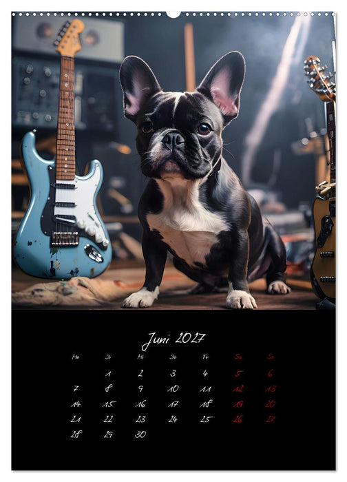 Gitarren und Hunde mit Herz (CALVENDO Wandkalender 2027)