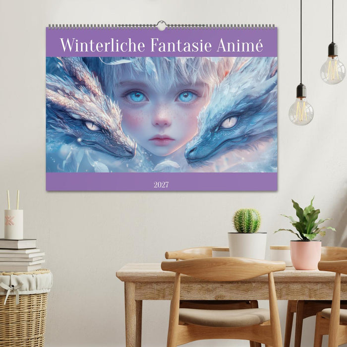 Winterliche Fantasie Animé (CALVENDO Wandkalender 2027)