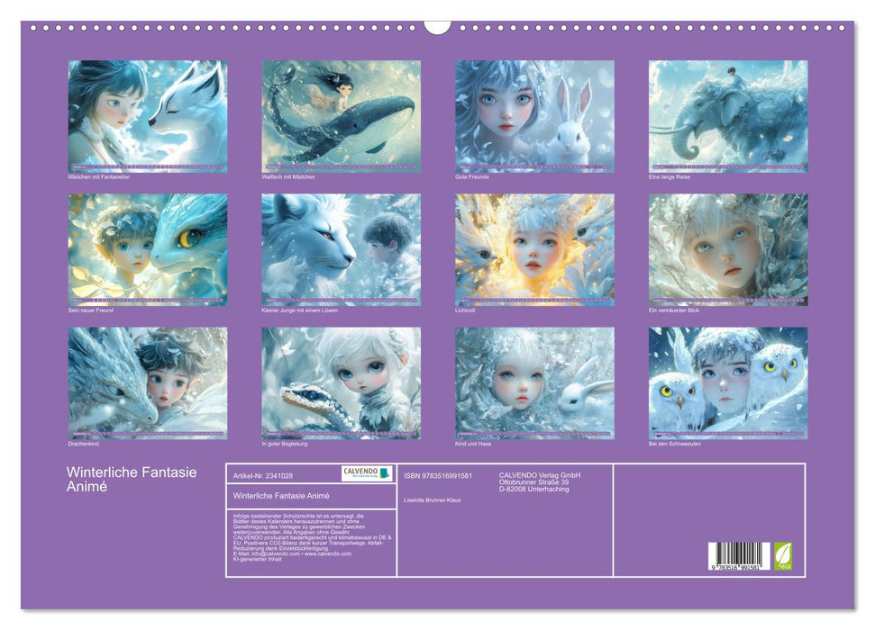 Winterliche Fantasie Animé (CALVENDO Wandkalender 2027)
