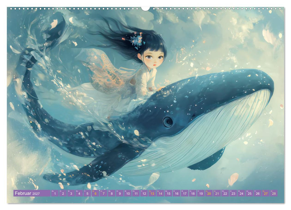 Winterliche Fantasie Animé (CALVENDO Wandkalender 2027)