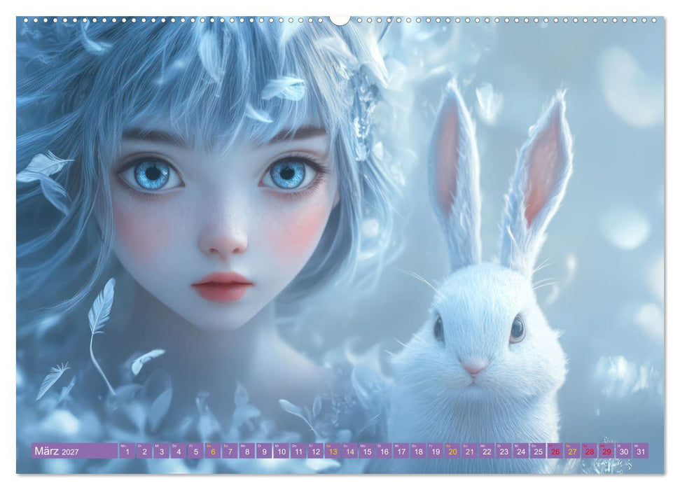 Winterliche Fantasie Animé (CALVENDO Wandkalender 2027)