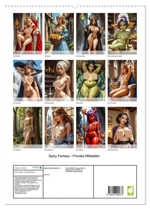 Spicy Fantasy - Frivoles Mittelalter (CALVENDO Premium Wandkalender 2027)