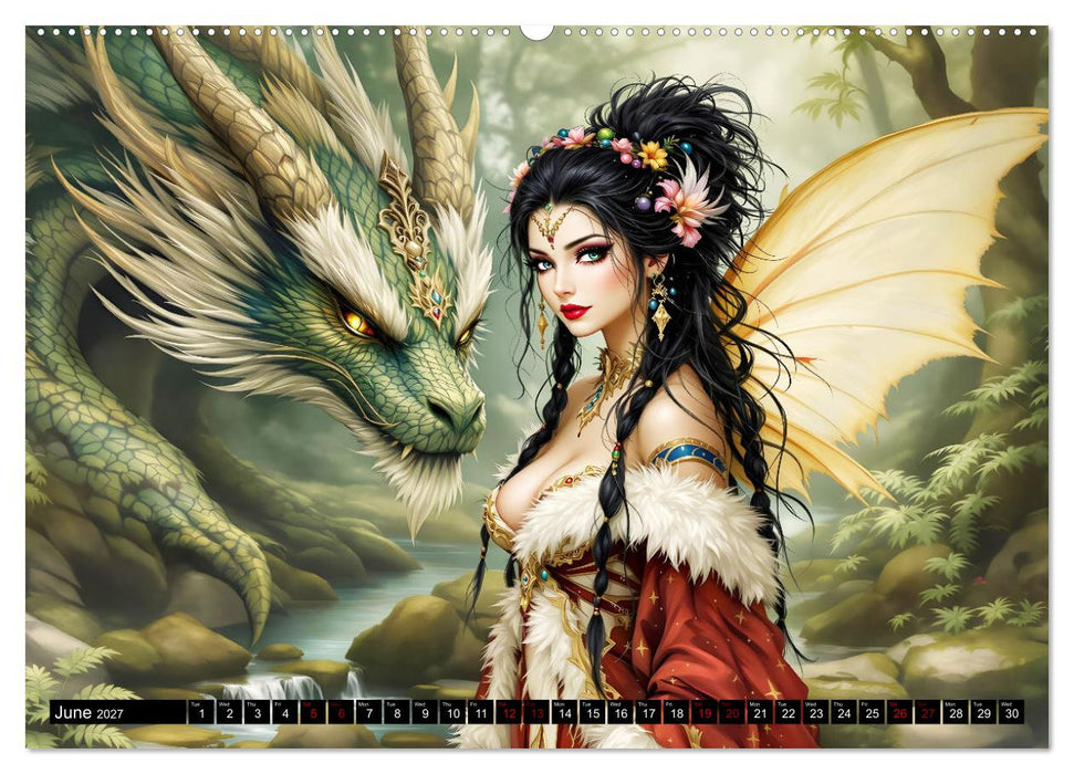 Elves and Dragons - A magical connection (CALVENDO Monthly Calendar 2027)