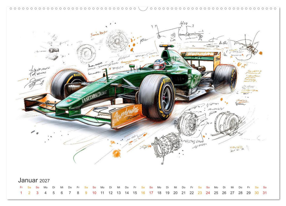 Rennwagen - Design Studien (CALVENDO Premium Wandkalender 2027)