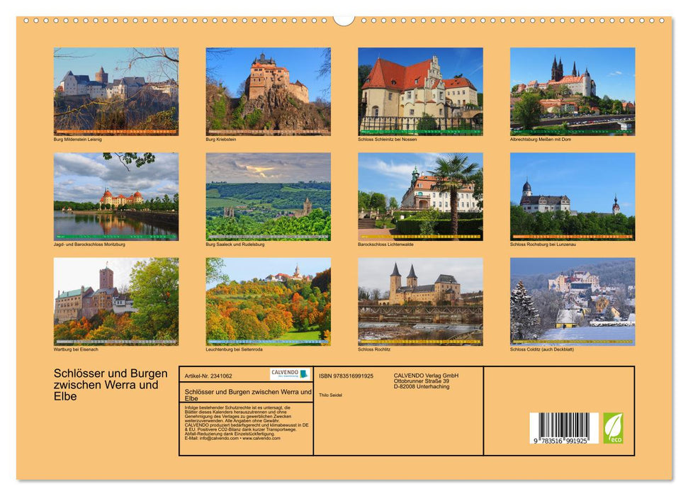 Schlösser und Burgen zwischen Werra und Elbe (CALVENDO Premium Wandkalender 2027)