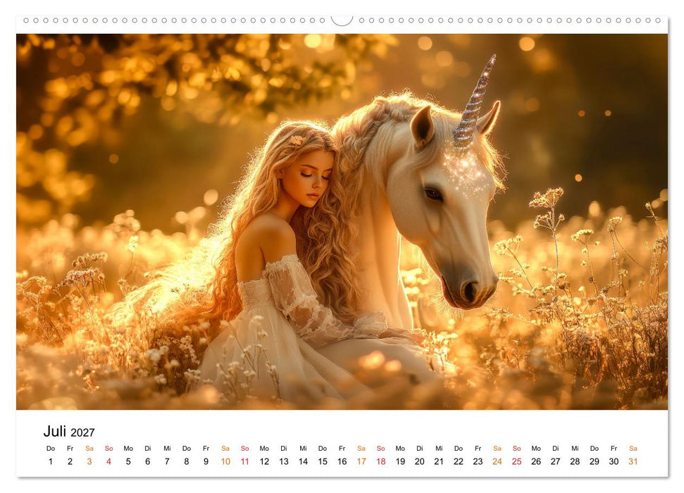 Einhorn-Welten - zwischen Fantasie und Wirklichkeit (CALVENDO Premium Wandkalender 2027)