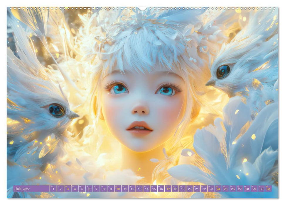Winterliche Fantasie Animé (CALVENDO Premium Wandkalender 2027)