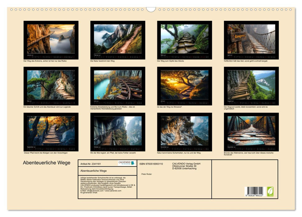 Abenteuerliche Wege (CALVENDO Wandkalender 2027)