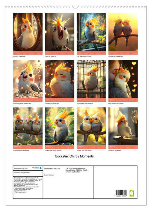 Cockatiel Chirpy Moments (CALVENDO Monthly Calendar 2027)