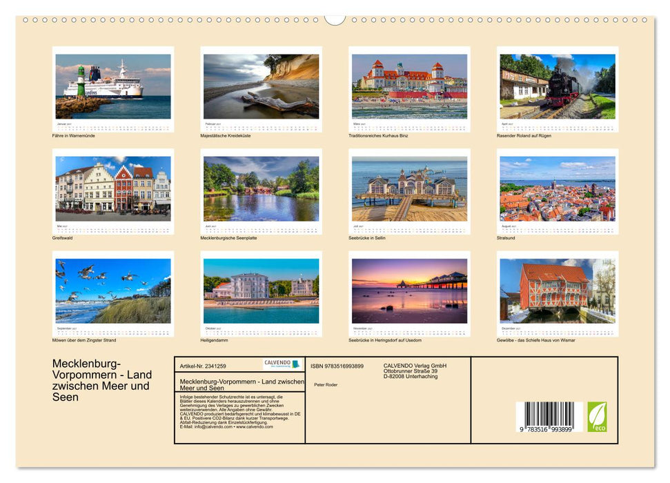 Mecklenburg-Vorpommern - Land zwischen Meer und Seen (CALVENDO Premium Wandkalender 2027)