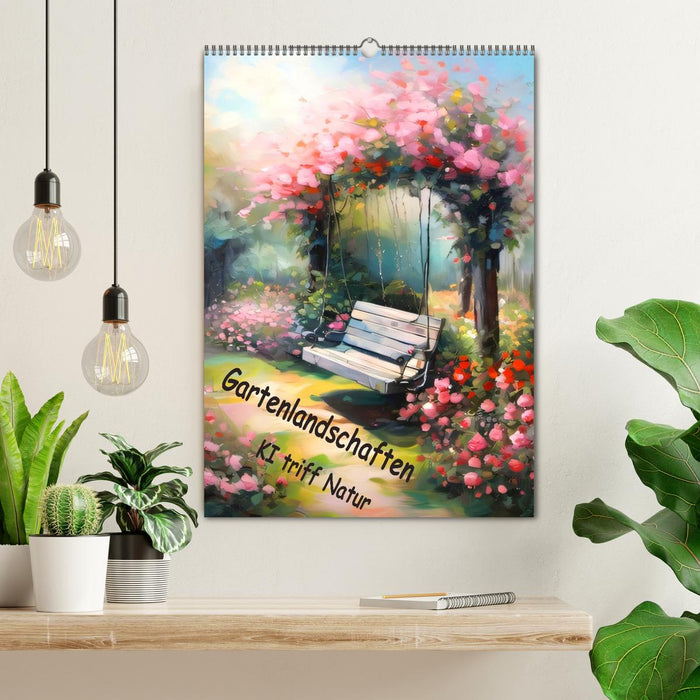 Gartenlandschaften - Ki trifft Natur (CALVENDO Wandkalender 2027)