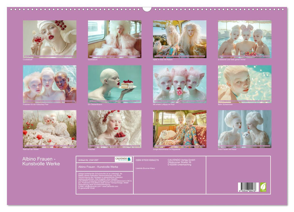 Albino Frauen - Kunstvolle Werke (CALVENDO Wandkalender 2027)
