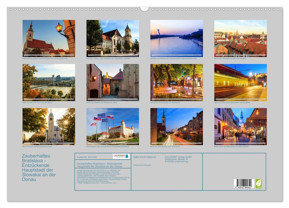 Zauberhaftes Bratislava - Entzückende Hauptstadt der Slowakai an der Donau (CALVENDO Wandkalender 2027)
