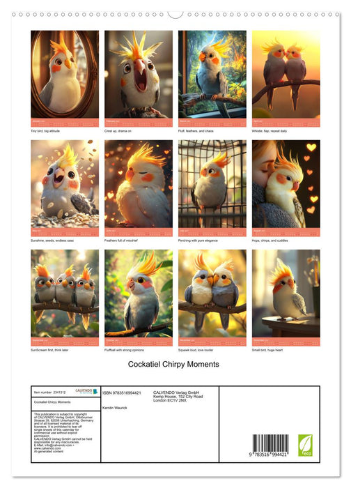 Cockatiel Chirpy Moments (CALVENDO Premium-Calendar 2027)