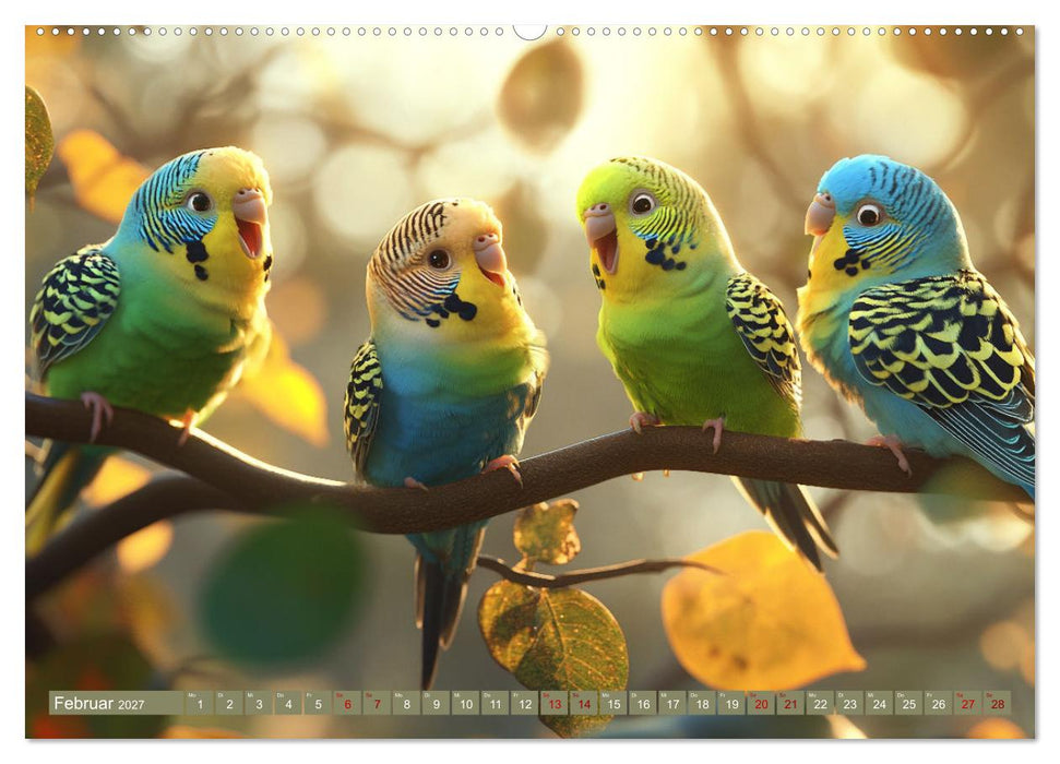Im Wellensittich Wunderland (CALVENDO Premium Wandkalender 2027)