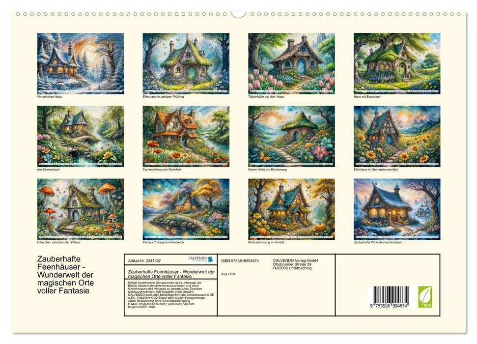 Zauberhafte Feenhäuser - Wunderwelt der magischen Orte voller Fantasie (CALVENDO Premium Wandkalender 2027)