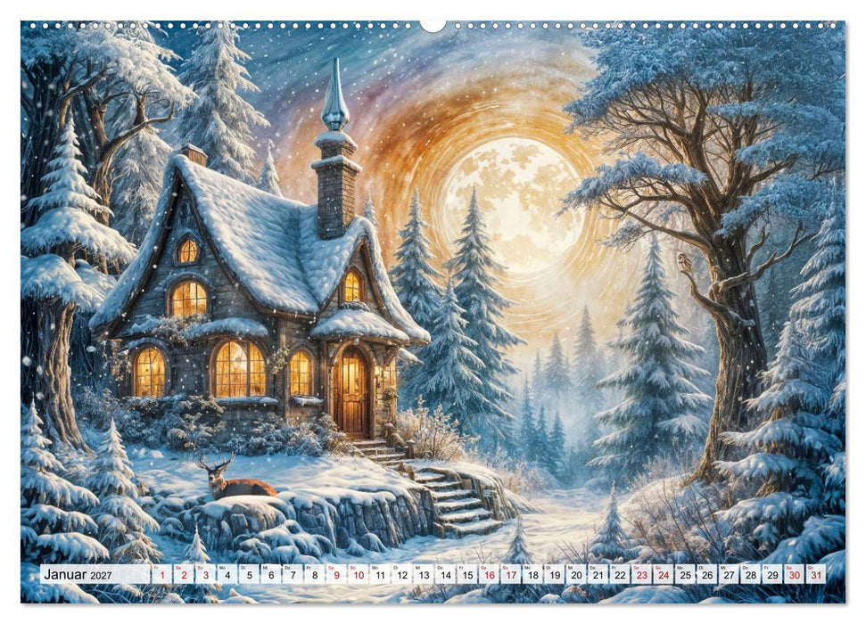 Zauberhafte Feenhäuser - Wunderwelt der magischen Orte voller Fantasie (CALVENDO Premium Wandkalender 2027)