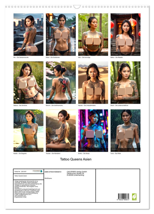 Tattoo Queens Asien (CALVENDO Wandkalender 2027)