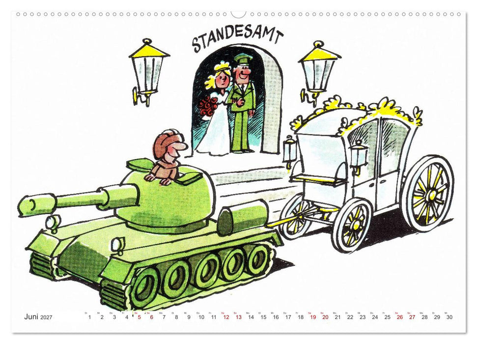 Da lachte die NVA - Karikaturen aus der DDR (CALVENDO Premium Wandkalender 2027)
