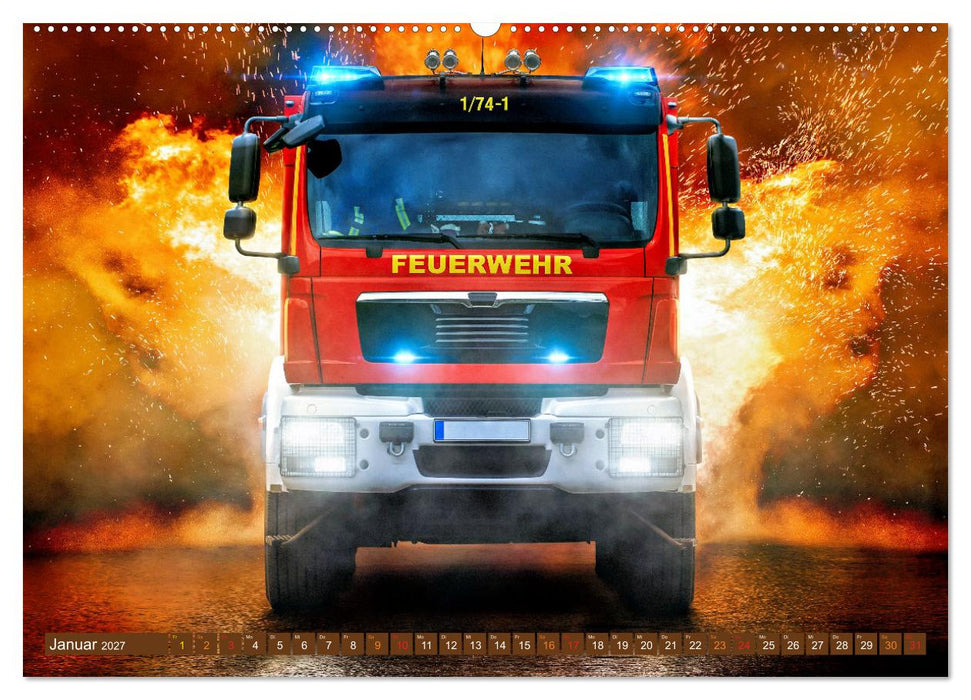 Im Bann der Rettung - Feuerwehr (CALVENDO Premium Wandkalender 2027)