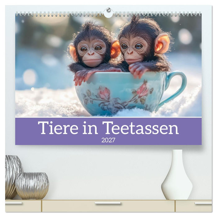 Tiere in Teetassen (CALVENDO Premium Wandkalender 2027)