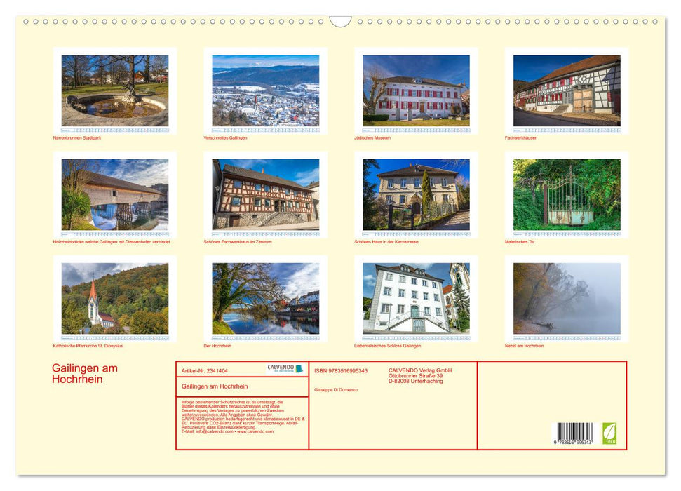 Gailingen am Hochrhein (CALVENDO Wandkalender 2027)