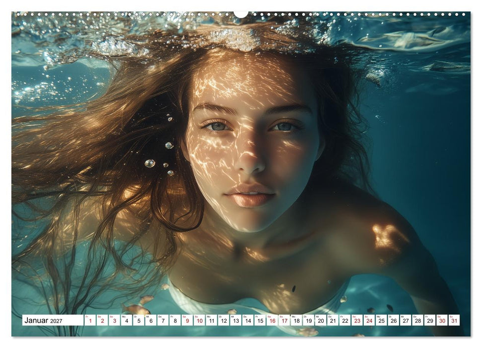 Aqua Desire – KI-Schönheiten unter Wasser (CALVENDO Wandkalender 2027)
