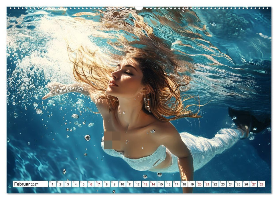 Aqua Desire – KI-Schönheiten unter Wasser (CALVENDO Wandkalender 2027)