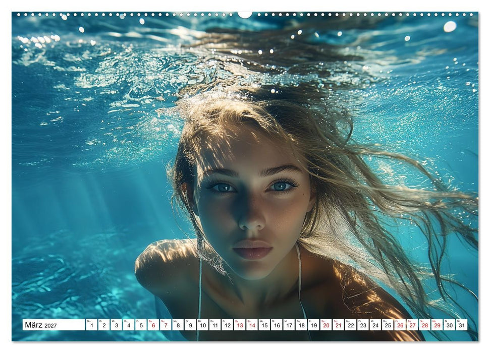 Aqua Desire – KI-Schönheiten unter Wasser (CALVENDO Wandkalender 2027)